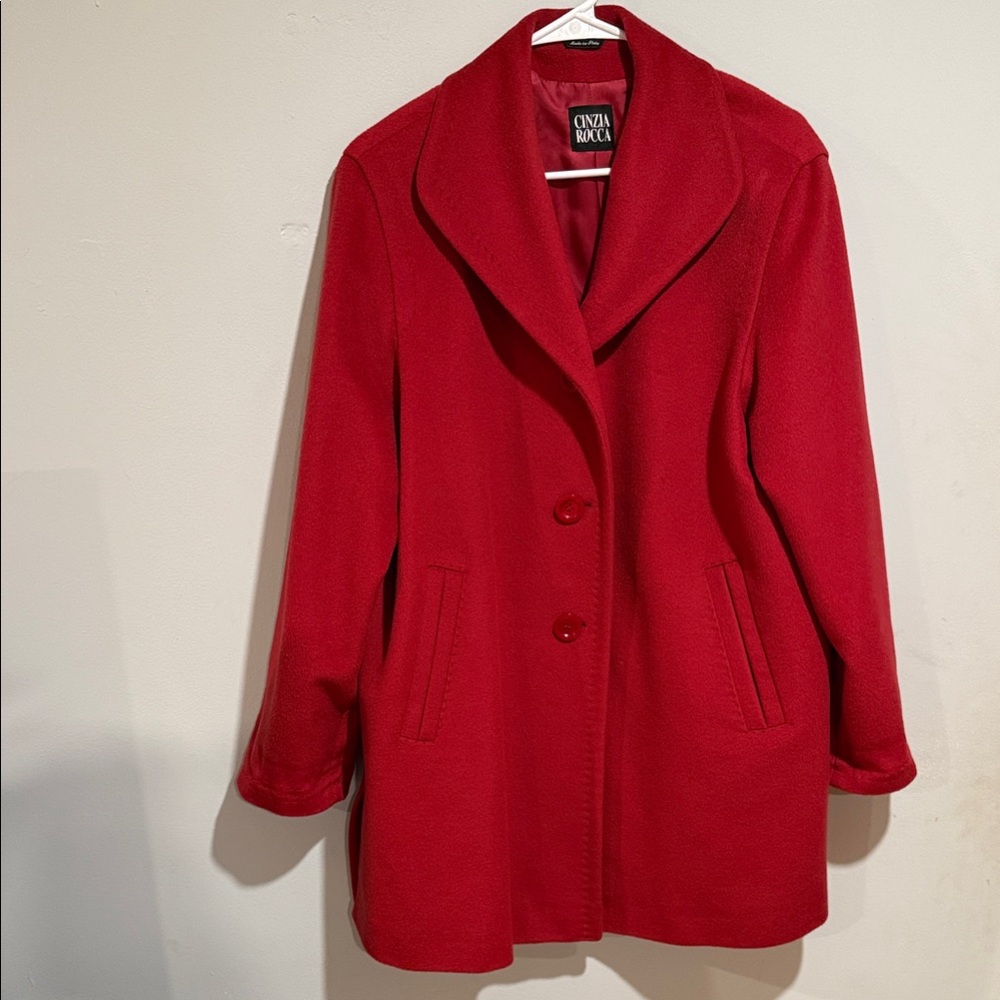 Cinzia Rocca Icons italian  Red Pea Coats - Picture 2 of 14